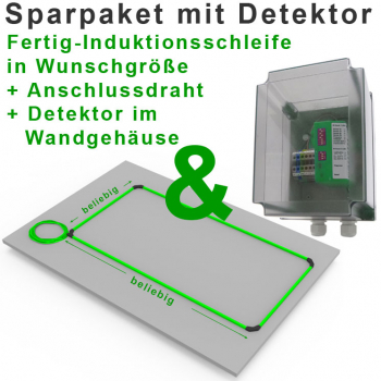 SFS Fertig-Induktionsschleife (Wunschgröße) mit Einfach-Detektor (Wandgehäuse)